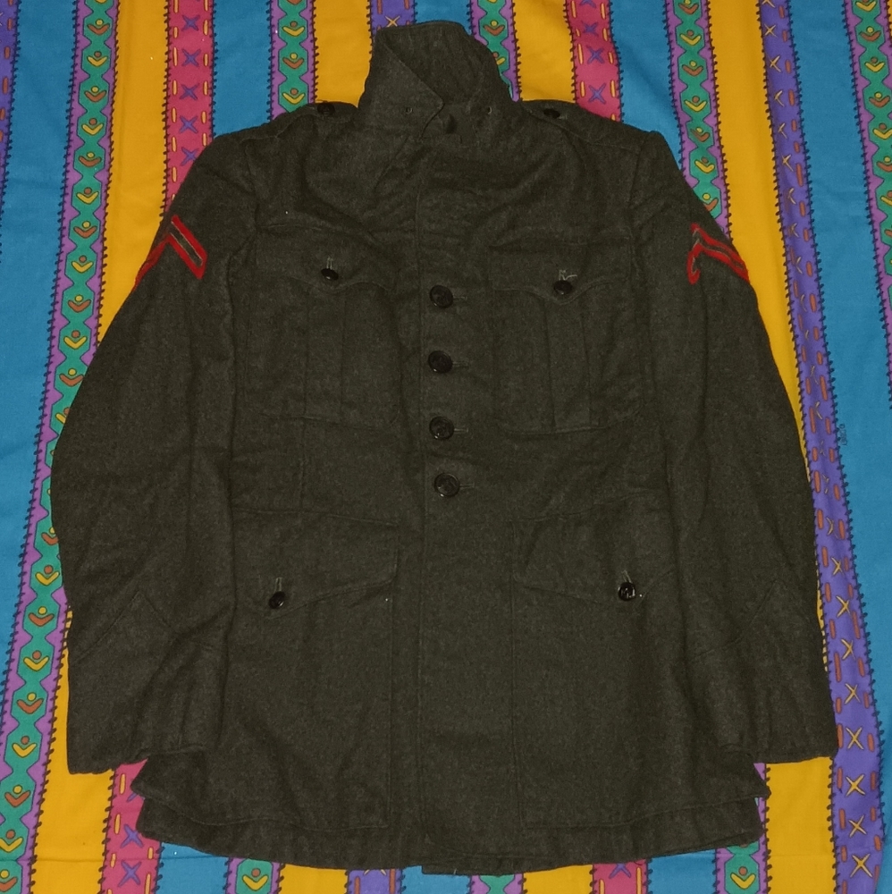 1941 World War II US Marine Corps 2M Wool Jacket Vintage Quartermasters Dept 40s